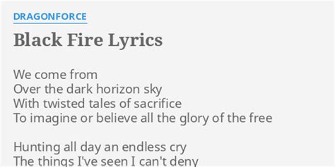 black fire lyrics|black fire dragon force lyrics.